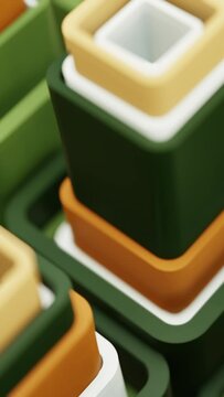 Motion geometric cubes. Vertical HD looped video. 3d background