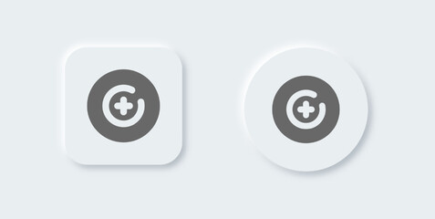 Target solid icon in neomorphic design style. Goal signs vector illustration.