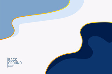 Golden blue background. Fluid banner template vector illustration. Luxury background.