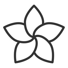 Lotus flower  - icon, illustration on white background, outline style