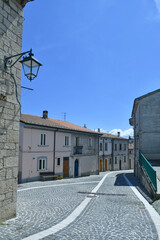 Fototapeta na wymiar The street of Pescopennataro, a small town in the mountains of Molise Italy.