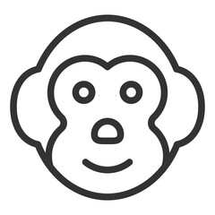 Monkey  - icon, illustration on white background, outline style