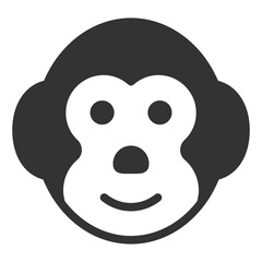 Monkey  - icon, illustration on white background, glyph style