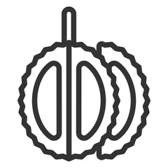Thailand fruit durian  - icon, illustration on white background, outline style