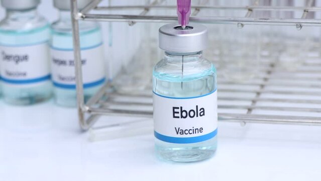 Ebola vaccine in a vial, immunization and treatment of infection, vaccine used for disease prevention