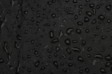 drops of water from the rain on a black background.