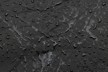 drops of water from the rain on a black background.