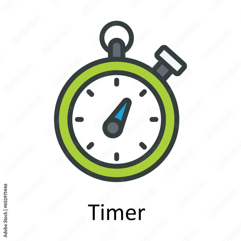 Aufkleber timer vector fill outline icon design illustration. time management symbol on white background eps 1