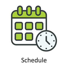 Schedule vector Fill outline Icon Design illustration. Time Management Symbol on White background EPS 10 File