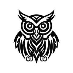 Viking owl, isolated in white background, vector illustration.