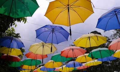colorful umbrellas of the sky