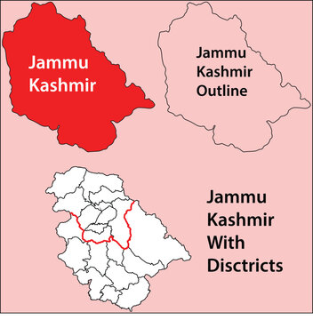 Jammu Kashmir contour, jammu kashmir map, jammu kashmir outline map, Jammu and Kashmir union territory of India