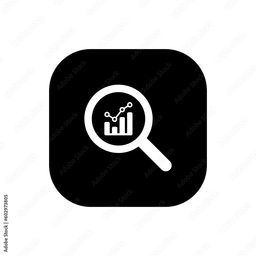 Poster analysis, analytic icon vector. statistic symbol isolated on a square background