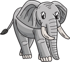 Mother Elephant Cartoon Colored Clipart 