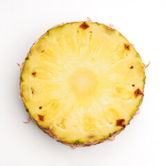ripe pineapple isolated. Bright pineapple in minimal style. Fresh pineapples. Tropical fruits. Vegetarianism. Summer fruits.