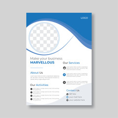 Modern corporate flyer A4 vector template for digital marketing agency, suitable for business poster layout, corporate banners, and leaflets, cover page, perfect for creative professional business