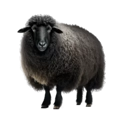 Foto op Plexiglas black sheep on a transparant background, PNG, Generative Ai © purich
