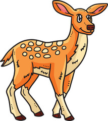 Mother Deer Cartoon Colored Clipart Illustration