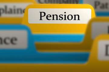 File folder with pension tab