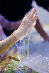 Playing with Clear Slime