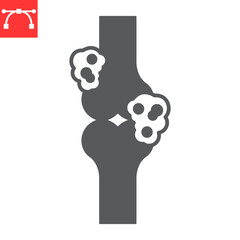 Bone cancer glyph icon