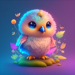 Fototapeta premium Very detailed cute bird. Generate Ai.