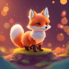 Fototapeta premium Very detailed cute fox. Generate Ai.