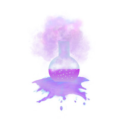 Reaction of two chemicals in a test tube