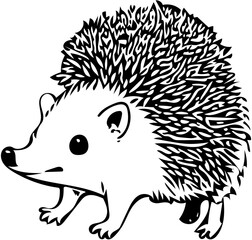 hedgehog vector illustration design | Silhouette of a hedgehog black and white svg