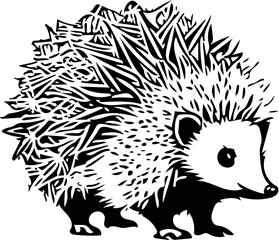 illustration of hedgehog | hedgehog vector illustration design | Silhouette tattoo Mascot