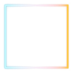 Cyan to orange gradient neon frame with space in the center for text.