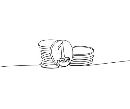 recommend clip art: Stacks of coins of different heights, 1 hryvnia, cents, kopecks, pennies one line art. Continuous line drawing of bank, money, finance, financial, payment, data, savings, economic, wealth, credit