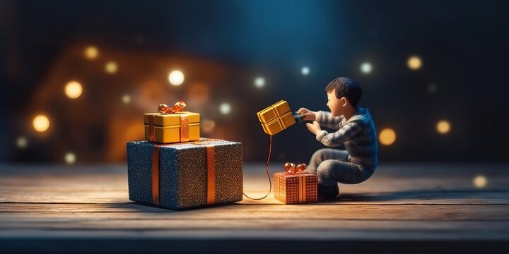 Aesthetic image of gift giving concept, generative ai