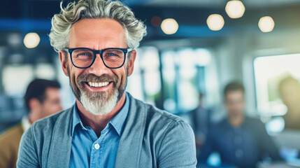 Successful entrepreneur in a modern office. Generative AI