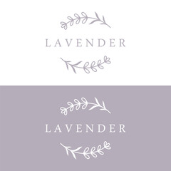 Hand drawn organic lavender flower logo template design.Logo for cosmetic, beauty,tea,oil,herb.