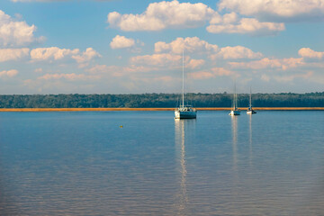Sailboats at Anchor at St Marys, Georgia