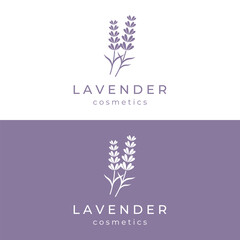 Hand drawn organic lavender flower logo template design.Logo for cosmetic, beauty,tea,oil,herb.