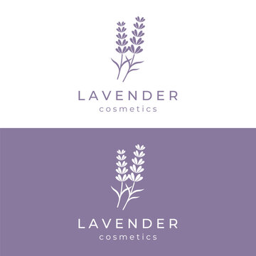 Hand drawn organic lavender flower logo template design.Logo for cosmetic, beauty,tea,oil,herb.