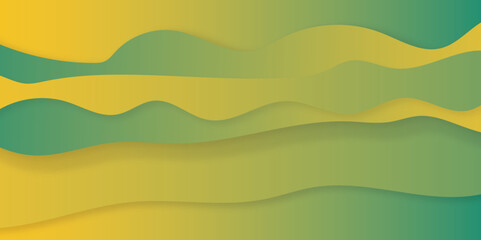 Fototapeta premium Abstract colorful background with waves yellow green background with abstract lines. Landscape nature green texture wallpaper.