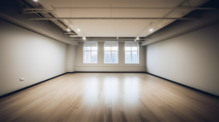 interior of empty room, peaceful studio space. Generative AI