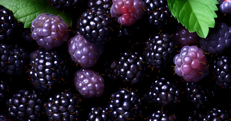 Blackberry texture for vitamin background. Food banner concept