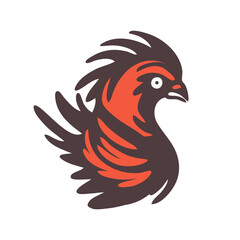 cute angry chicken rooster logo mascot icon