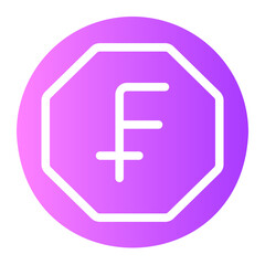 Obraz premium swiss franc gradient icon