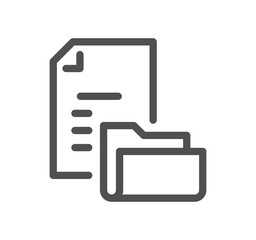 Document and paperwork icon outline and linear symbol.	
