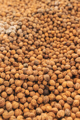 Pile of dry cherry pit or kernels