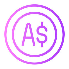 australian dollar gradient icon