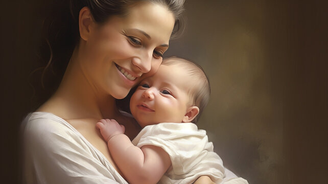 mother and baby painting