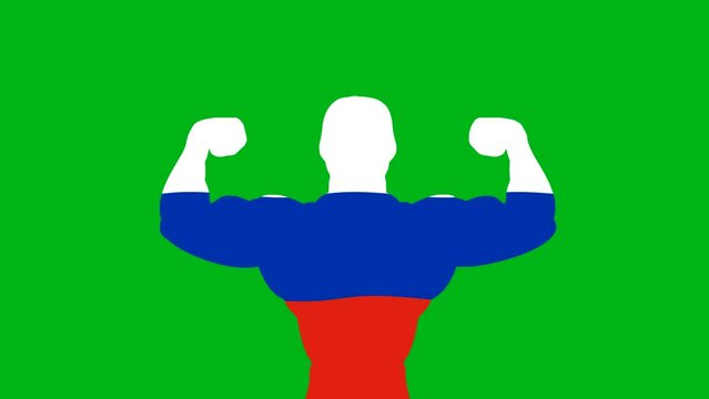 Strong Russia flag motion graphics with green screen background