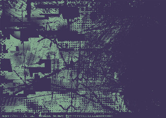 Aesthetic dotted design element. Duo tone poster . Modern art .Abstract composition . Half tone background. Halftone dots texture effect .Contemporary vector design