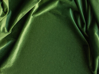 green velvet fabric with pleats,texture